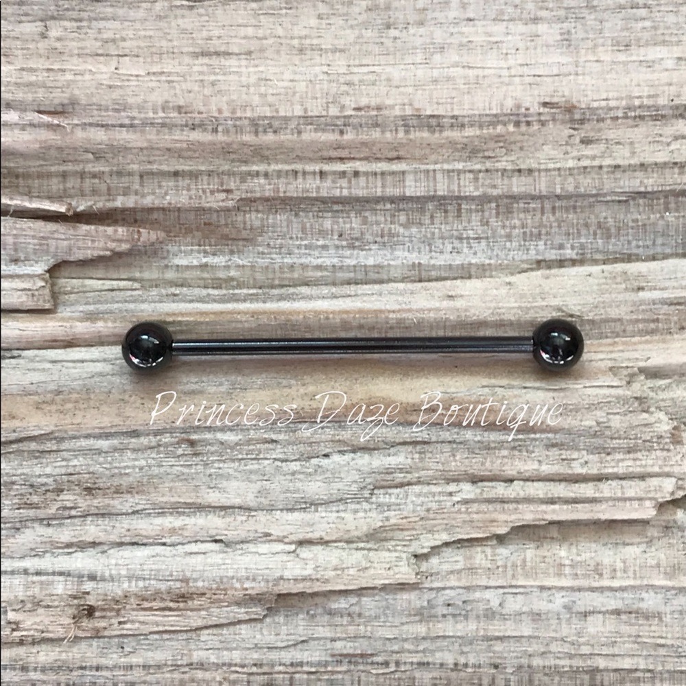 Black Industrial Barbell Earring